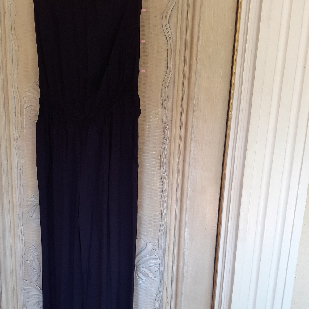Love Culture strapless navy blue jumpsuit